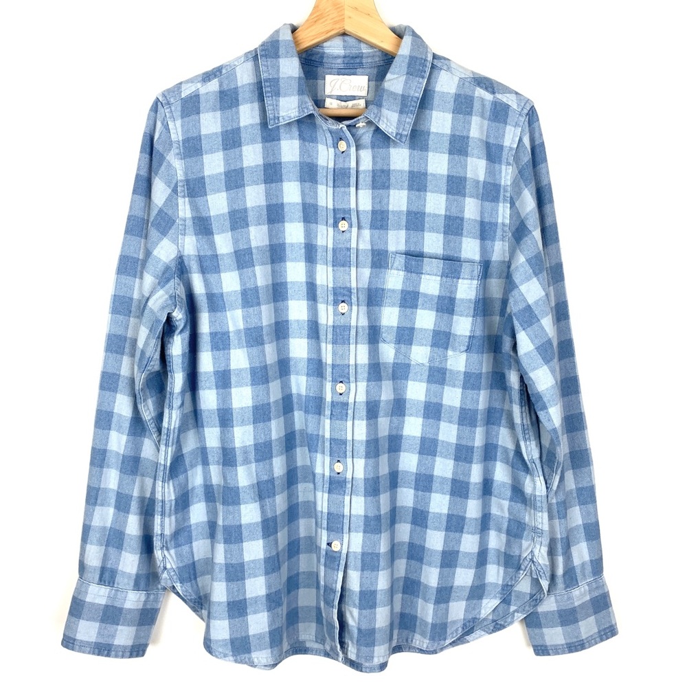 J. Crew Classic Fit Flannel Shirt Indigo Buffalo Check